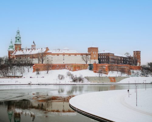 Wawel Castle in winter, Krakow, Poland